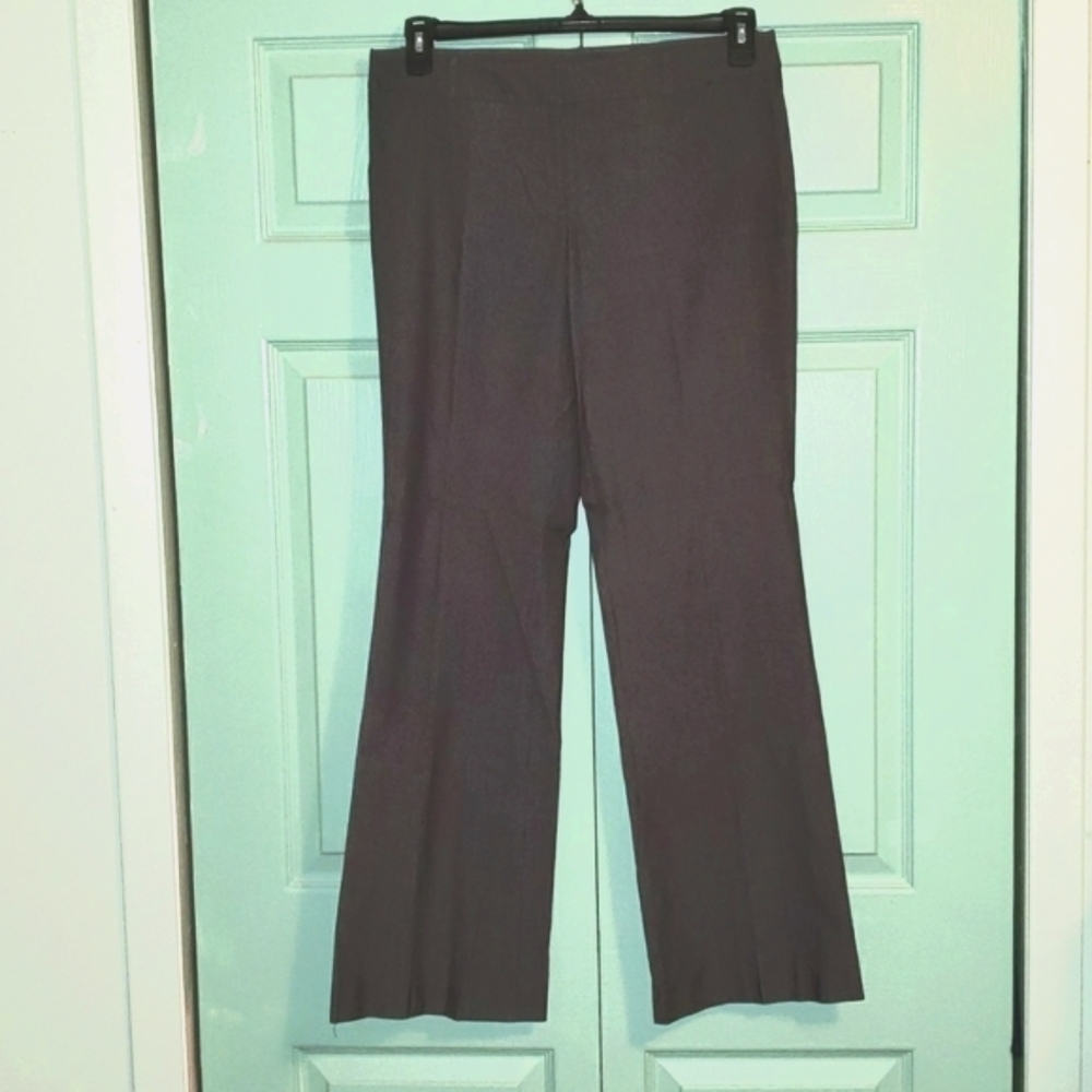 New York & Company Black Flare Leg Pinstripe Pants (Size 8) NWOT